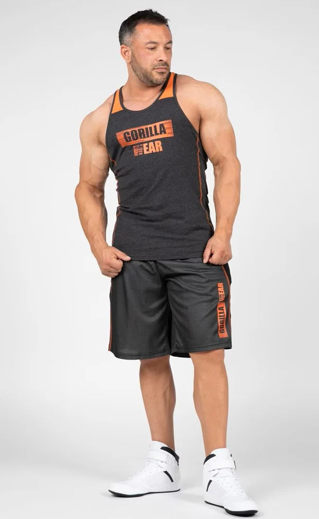 Gorilla Wear - Wallace Mesh Shorts - Grau/Orange