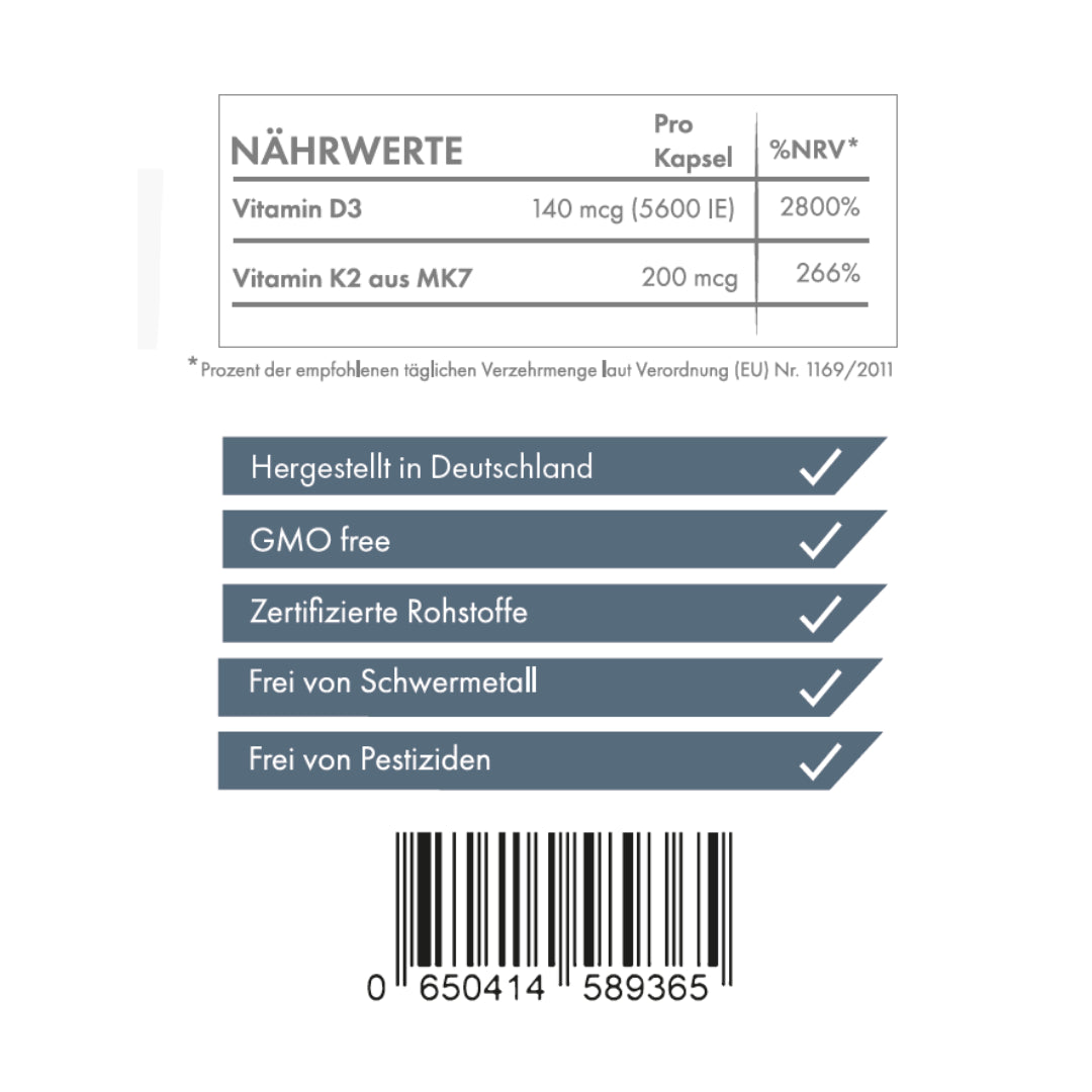 ZNT Nutrition Vitamin D3+K2 90 Kapseln