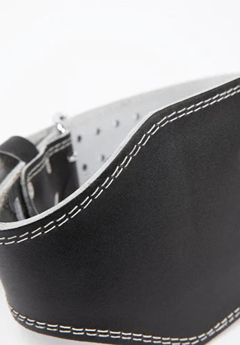 Gorilla Wear 6 Inch Padded Leather Lifting Belt - Schwarz/Schwarz