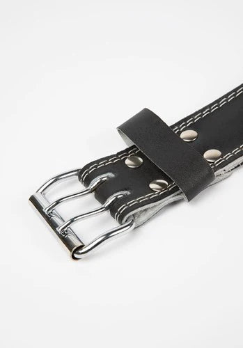 Gorilla Wear 6 Inch Padded Leather Lifting Belt - Schwarz/Schwarz