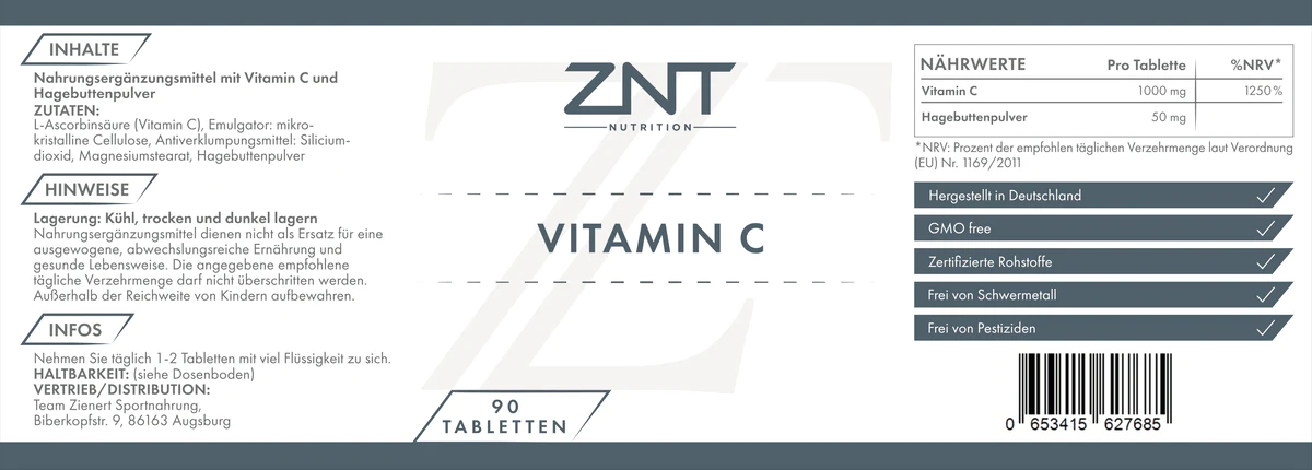 ZNT Vitamin C 90 Tabletten