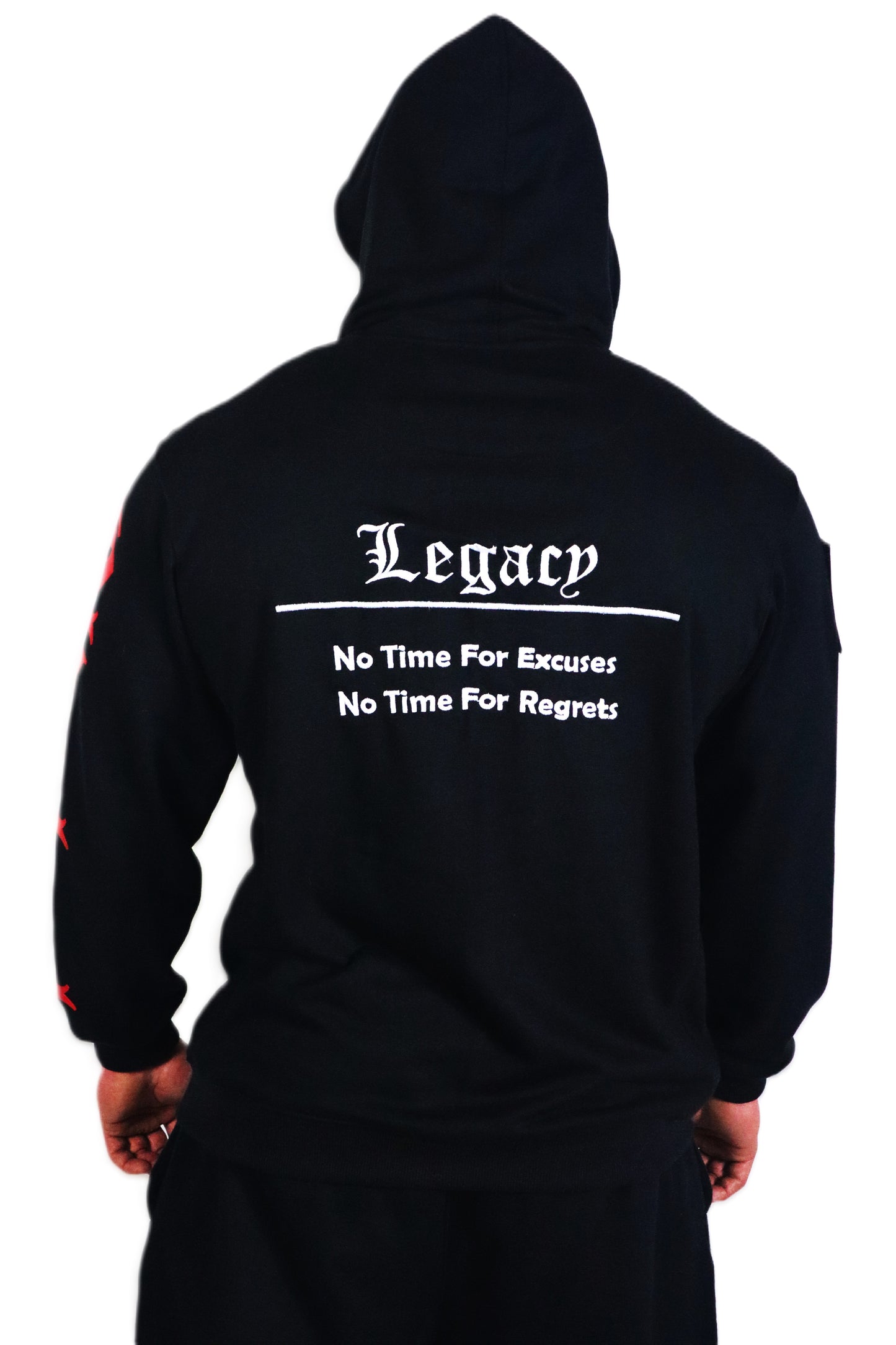 LEGACY BADGES ZIPPED HOODIE SCHWARZ/ROT