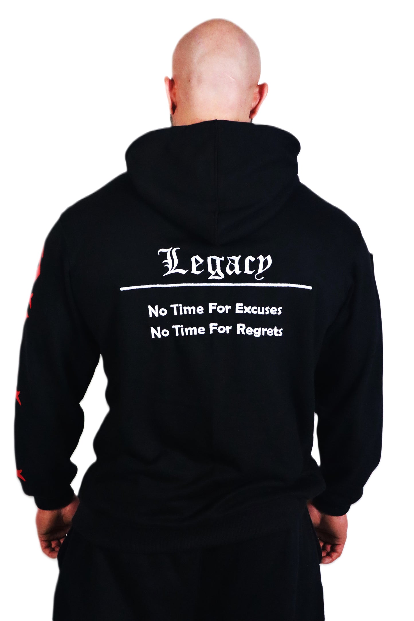 LEGACY BADGES ZIPPED HOODIE SCHWARZ/ROT