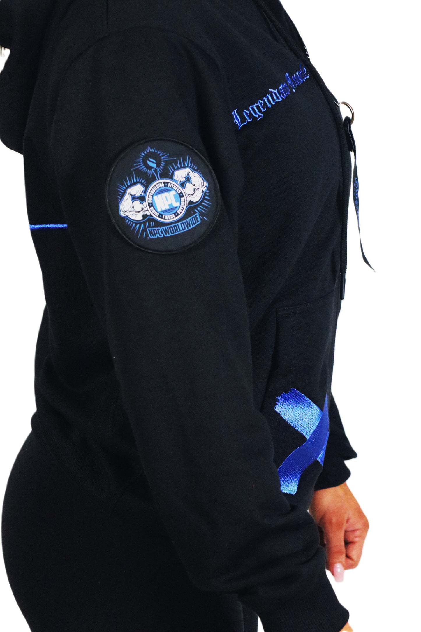 LEGACY BADGES ZIPPED HOODIE SCHWARZ/BLAU