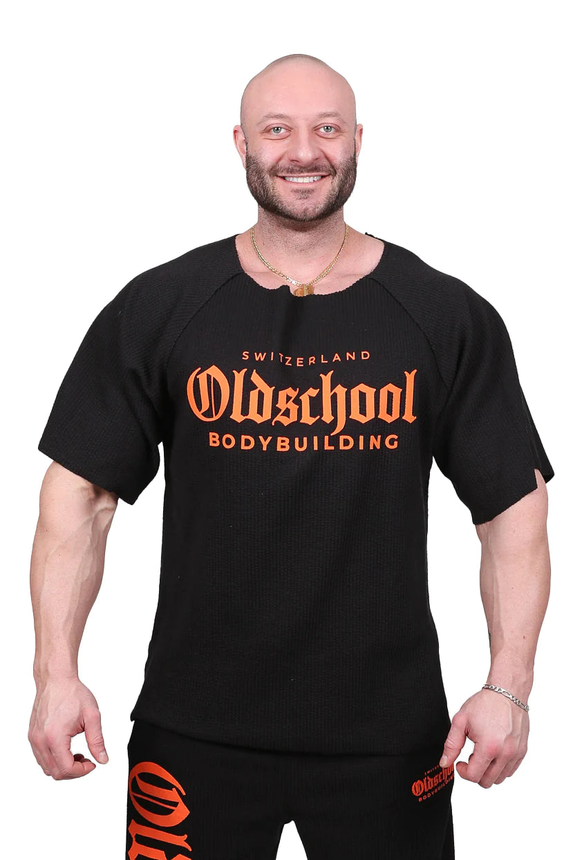 Oldschool Rip Rag Top Schwarz/Orange