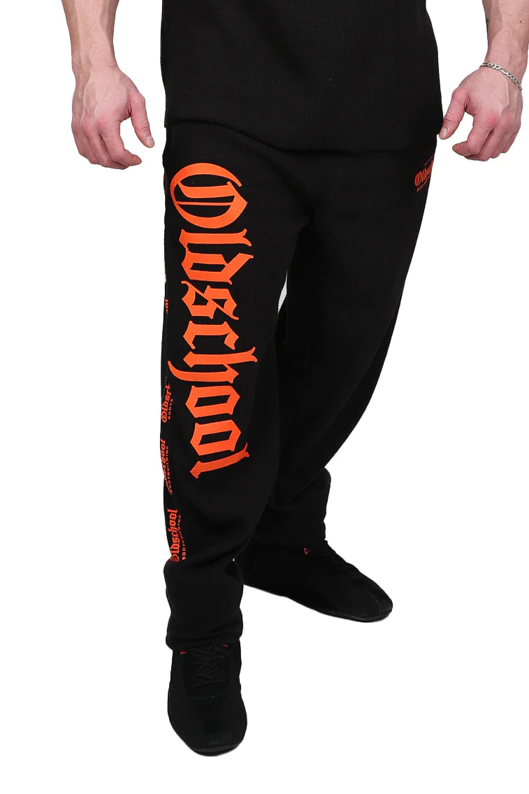 Oldschool Bodybuilding Hardcore Pants Schwarz/Orange