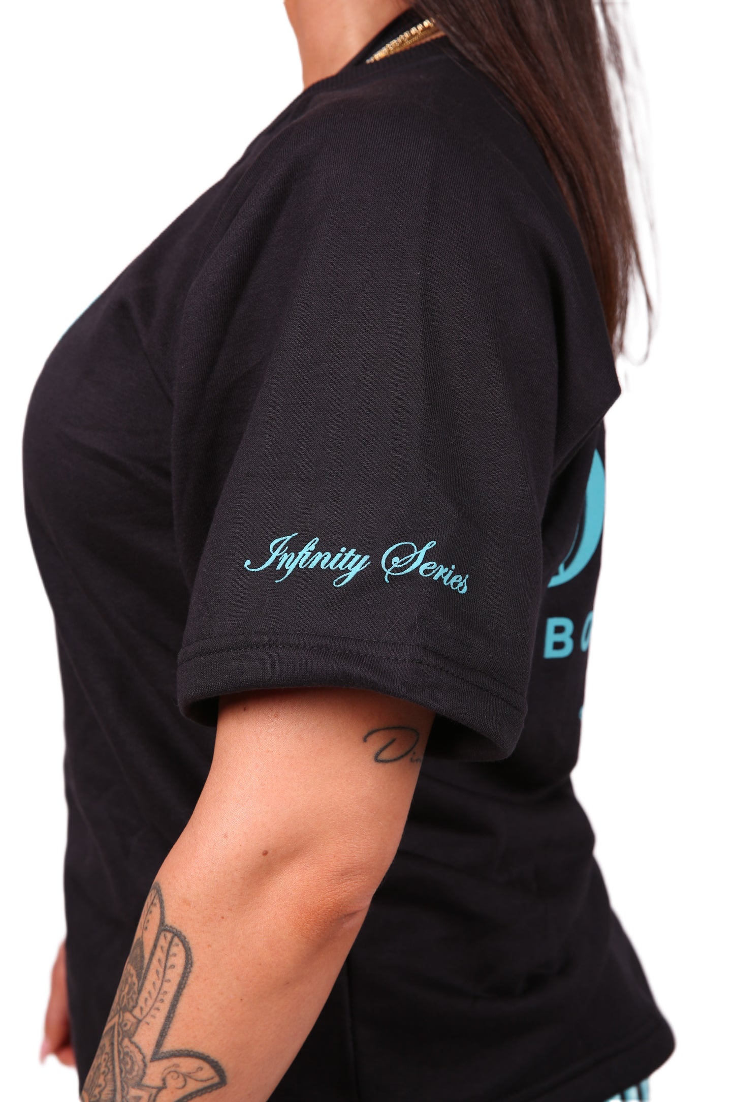 WOMENS INFINITY SHIRT SCHWARZ/TÜRKIS