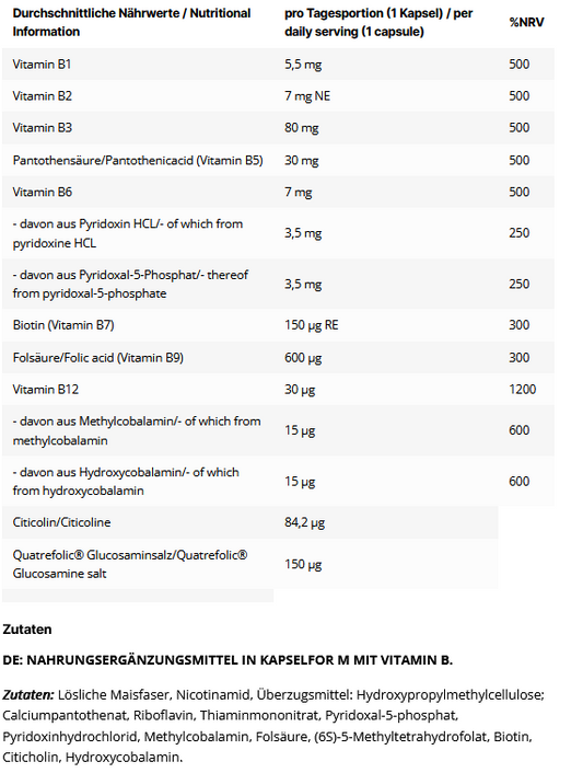 Inlead Vitamin B Complex - 120 Kapseln