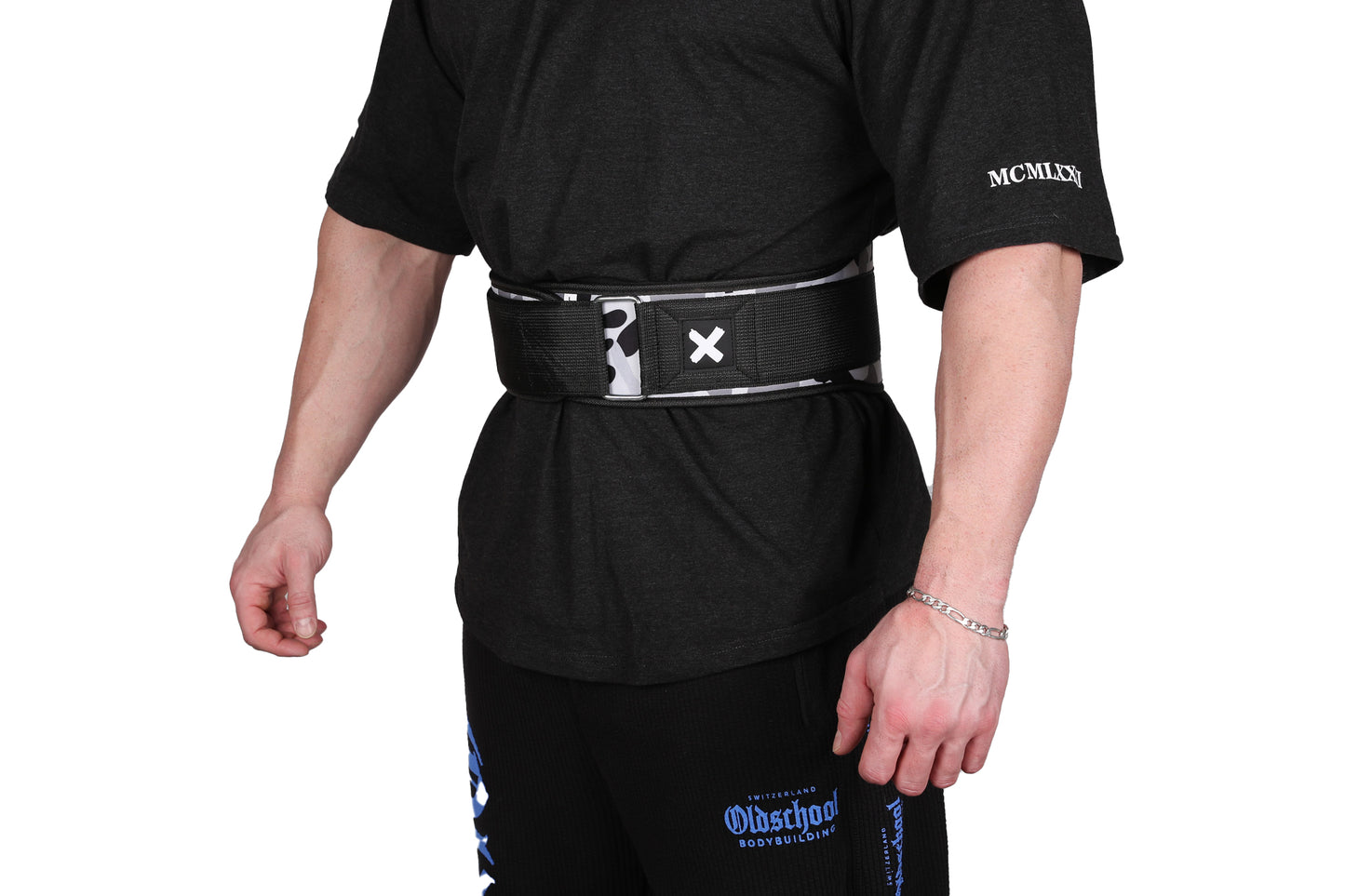 OLDSCHOOL BODYBUILDING NYLON BELT PRO GRAU CAMO