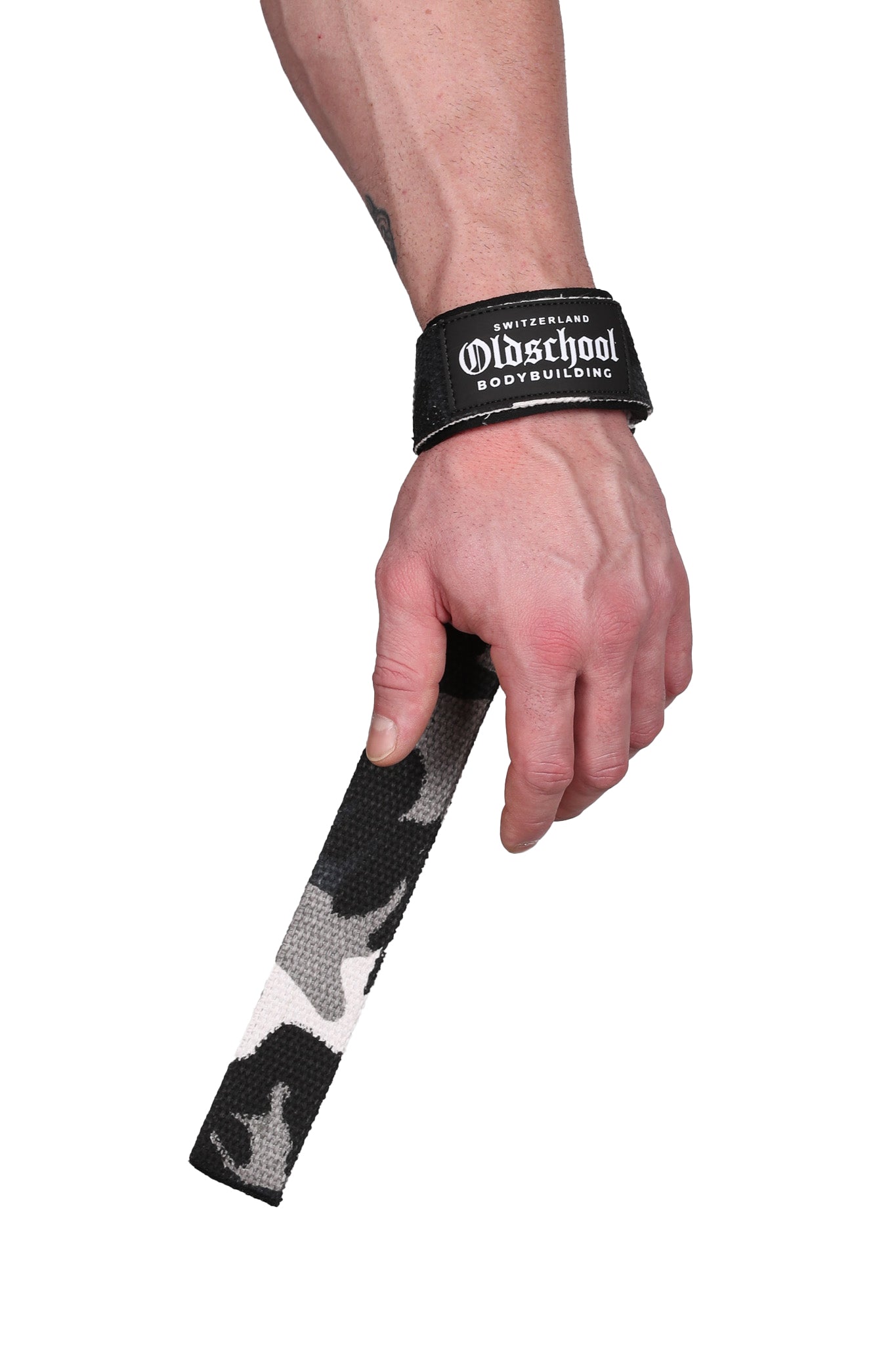 OLDSCHOOL BODYBUILDING - PADDED LIFTING STRAPS PRO GRAU CAMO
