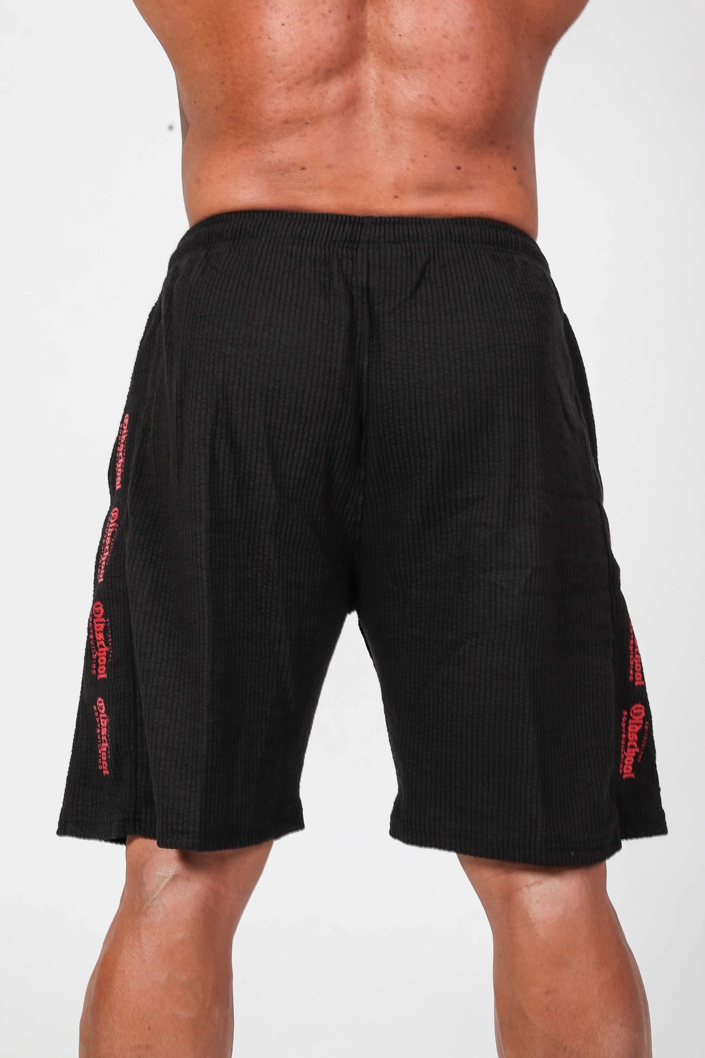 OLDSCHOOLBODYBUILDING RIPPED SHORTS SCHWARZ/ROT