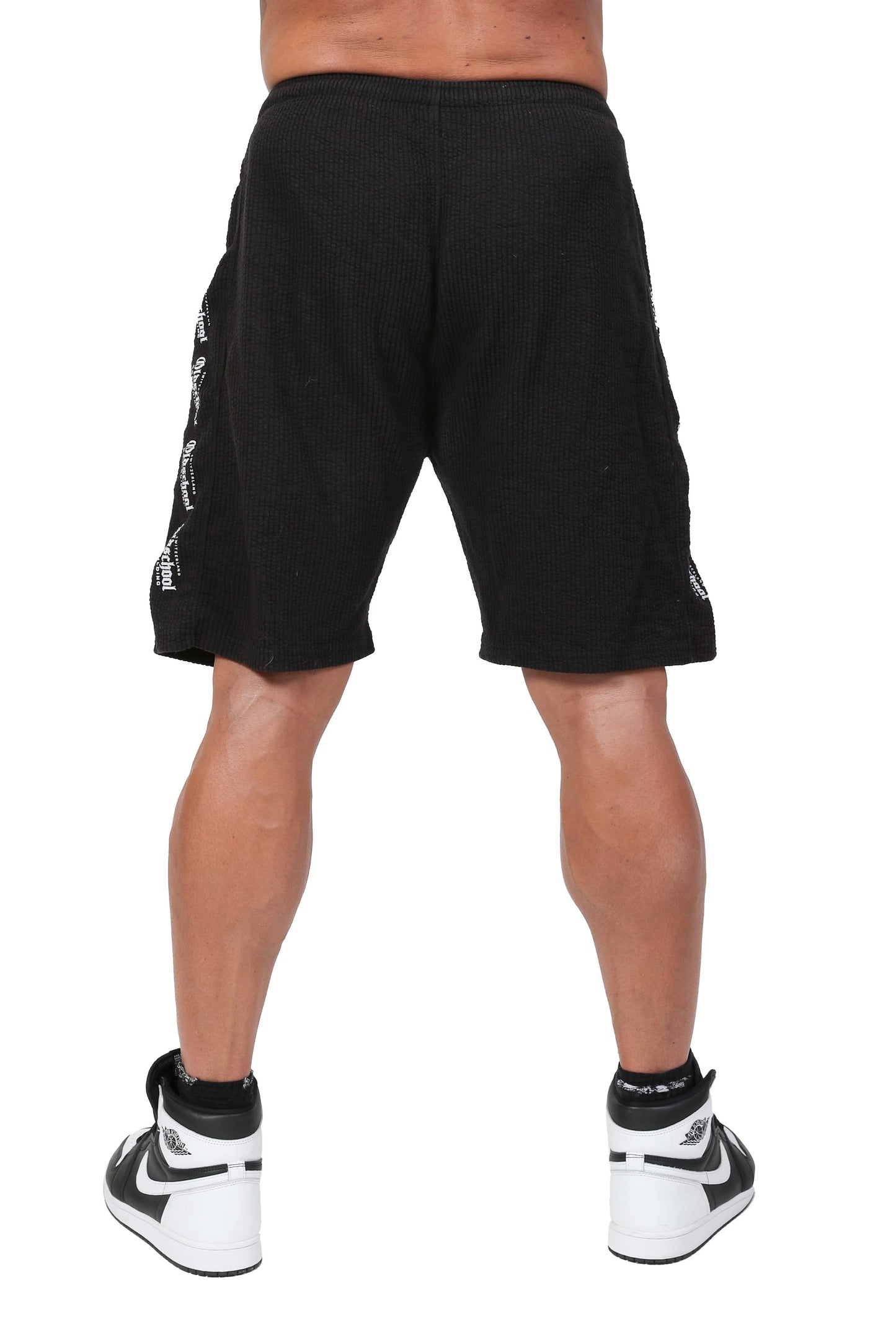 OLDSCHOOLBODYBUILDING RIPPED SHORTS SCHWARZ/WEISS
