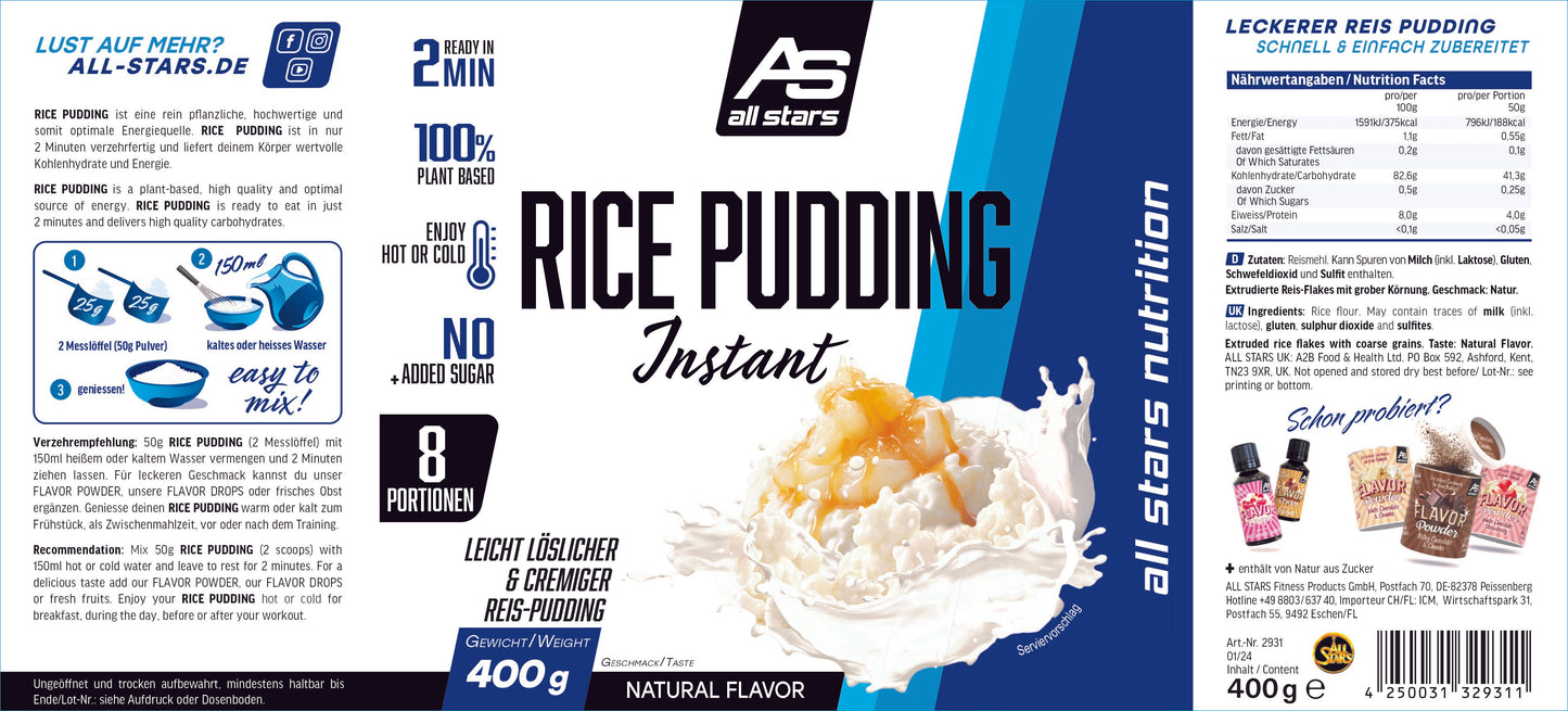 ALL STARS RICE PUDDING 400 G