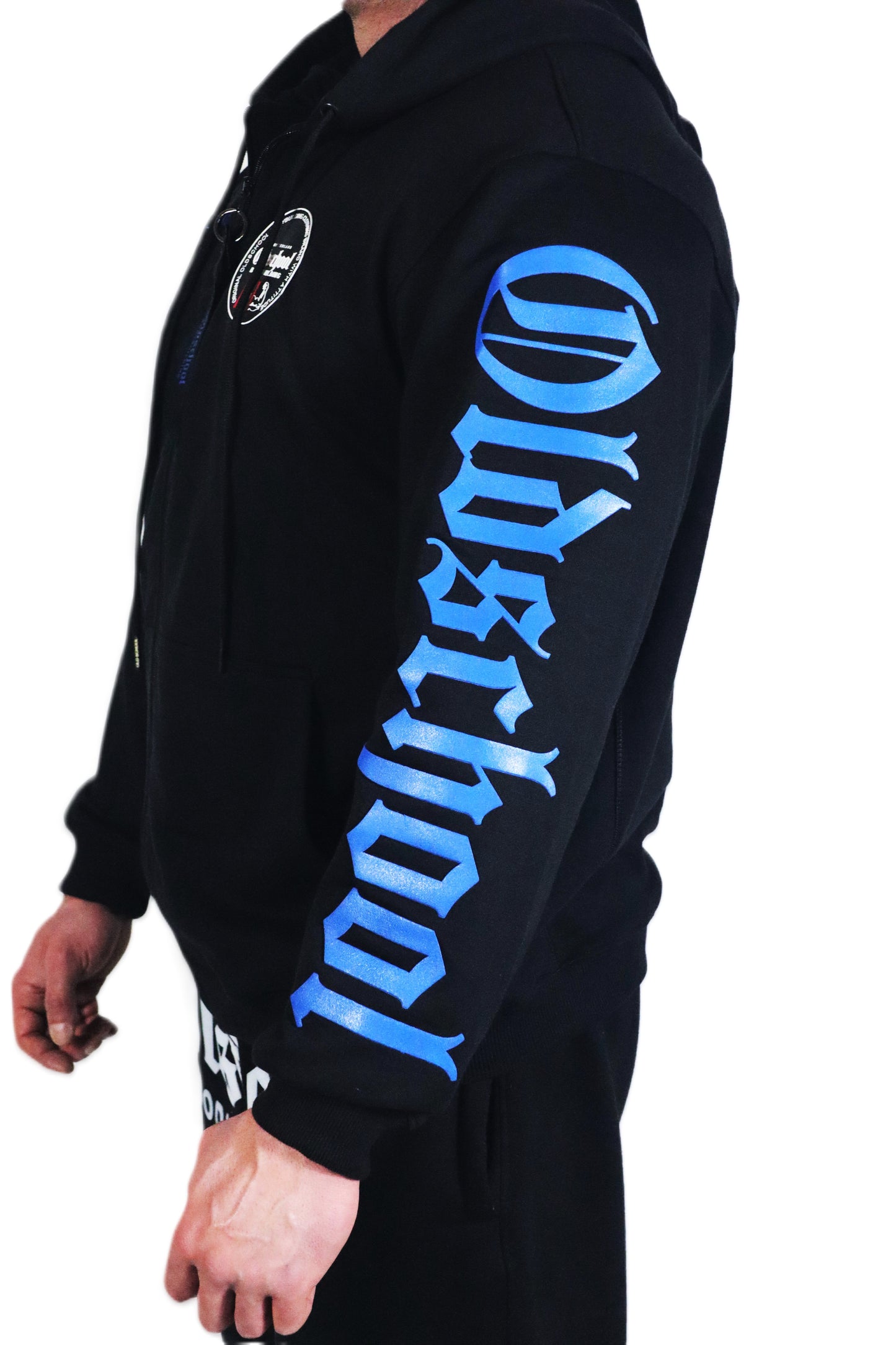 LEGACY BADGES ZIPPED HOODIE SCHWARZ/BLAU