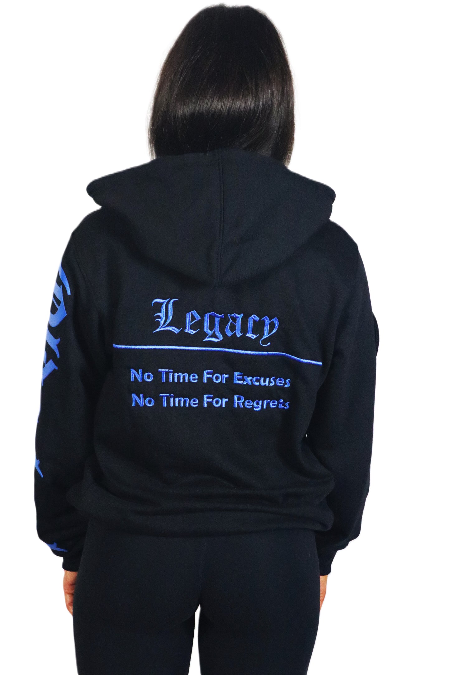 LEGACY BADGES ZIPPED HOODIE SCHWARZ/BLAU