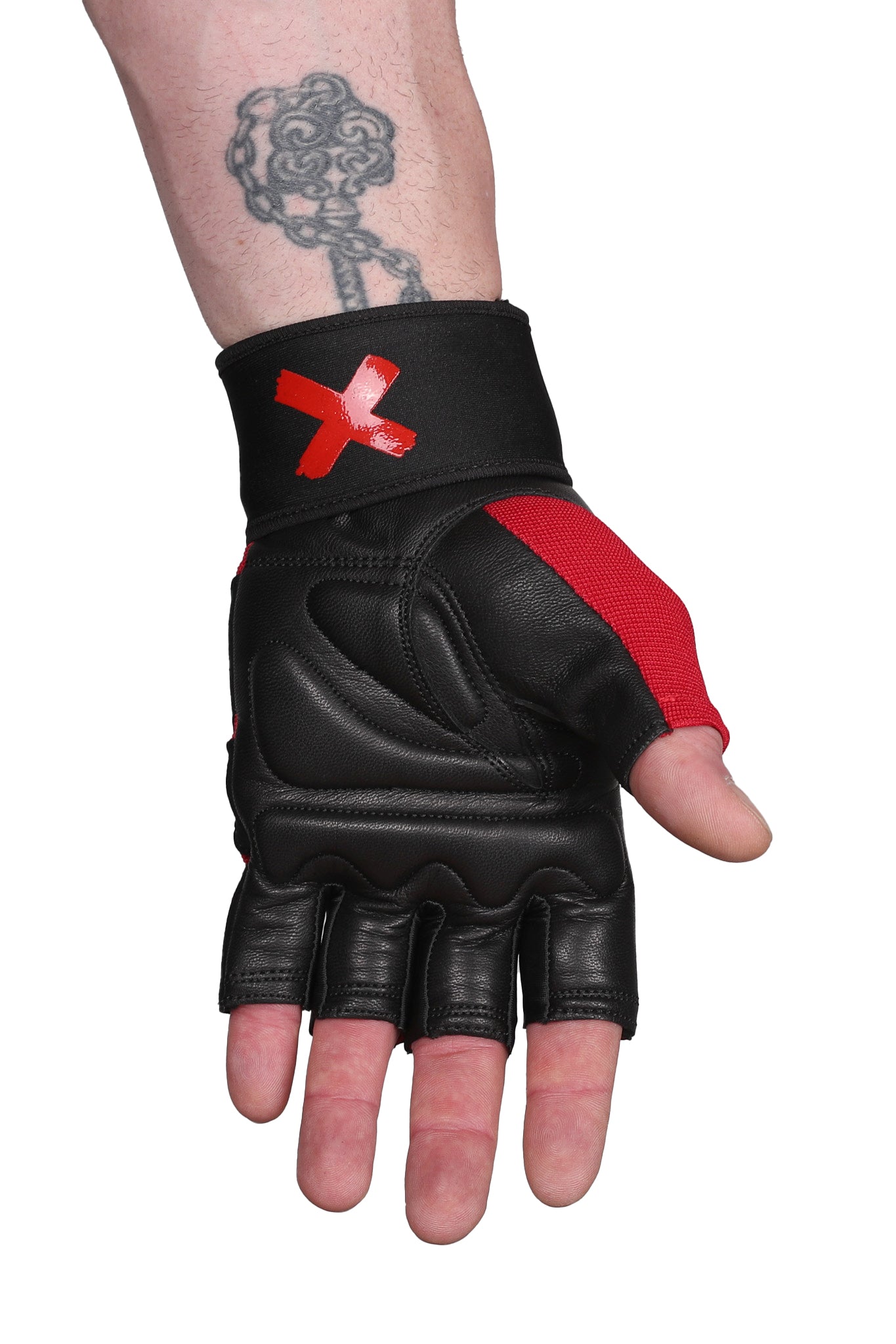 OLDSCHOOL BODYBUILDING PRO GLOVES SCHWARZ ROT