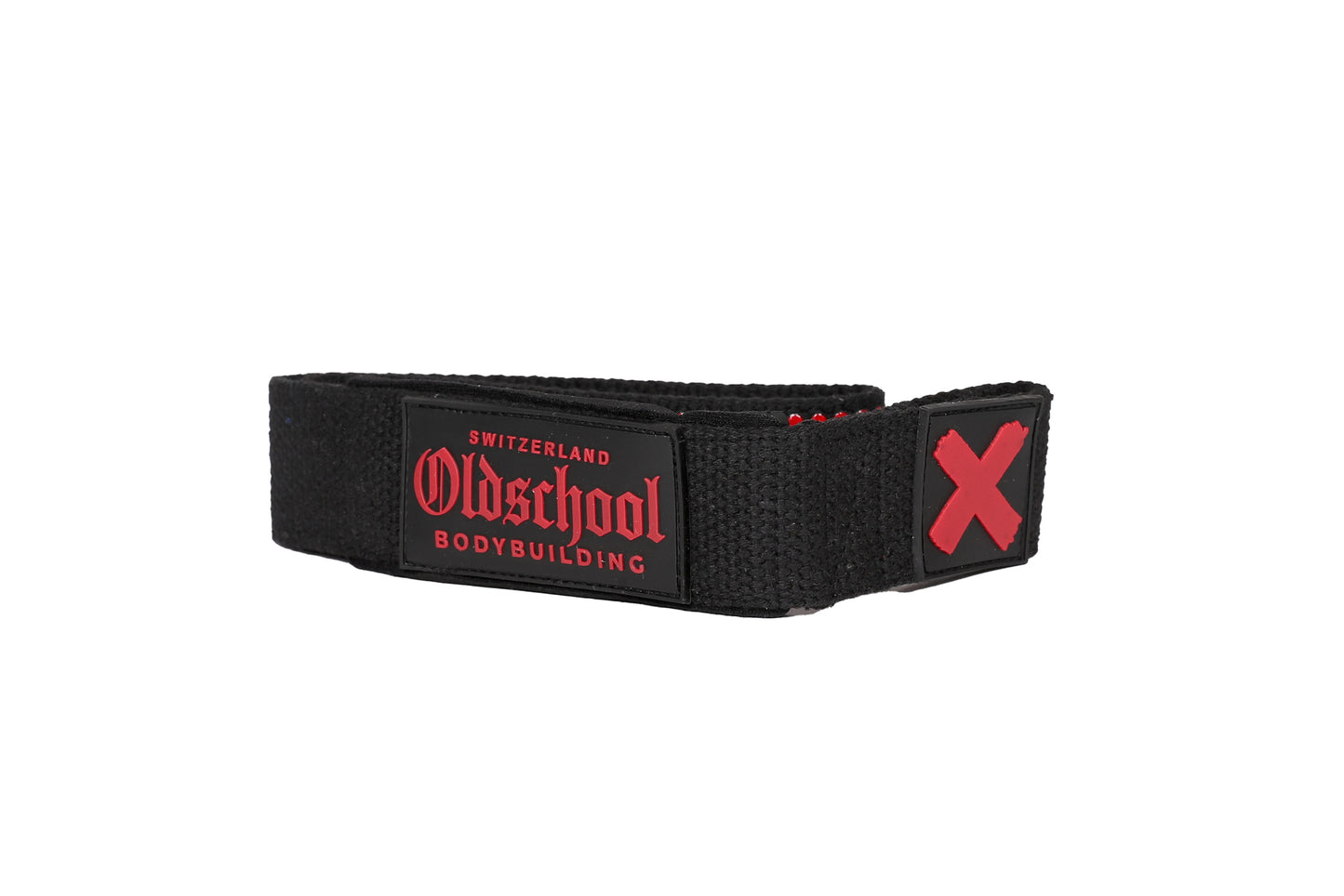 LIFTING PADDED STRAPS MIT SILIKON GRIP SCHWARZ/ROT