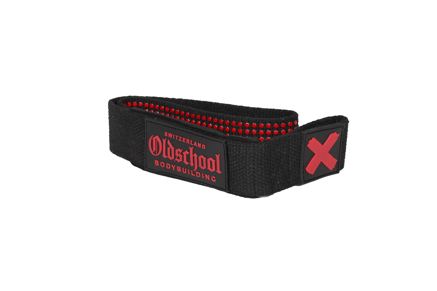LIFTING PADDED STRAPS MIT SILIKON GRIP SCHWARZ/ROT