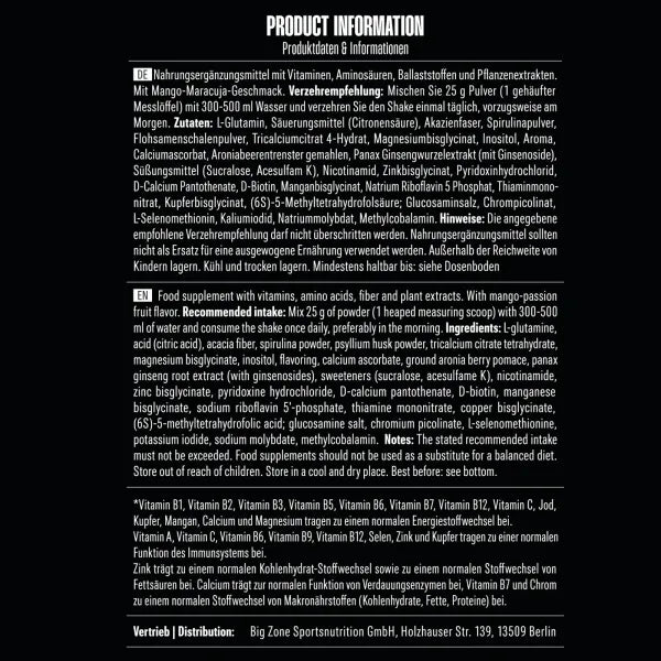 Big Zone Vitafuse 750g Dose