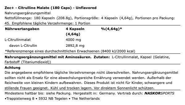 Citrulline Malate (180 Caps)